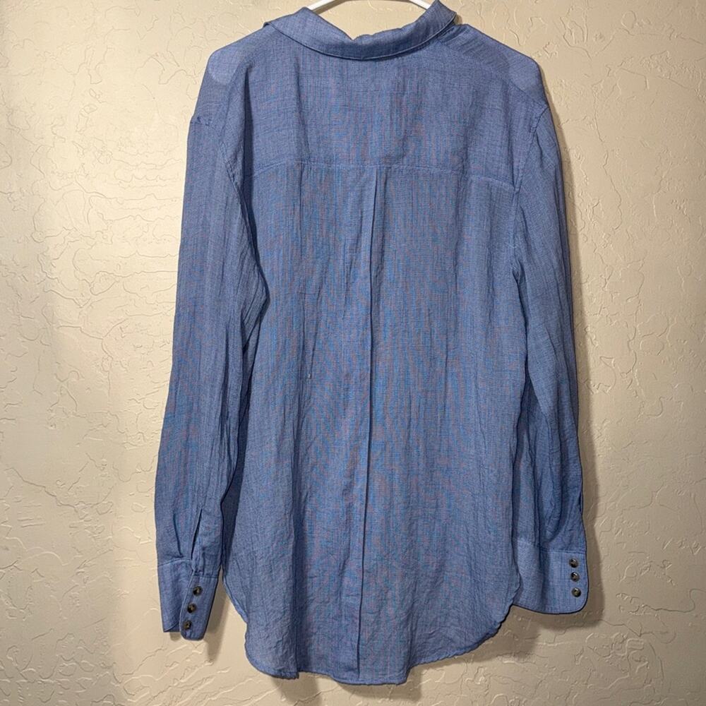 Free people that’s a wrap oversized lightweight beachy button up shirt size M - Picture 5 of 8